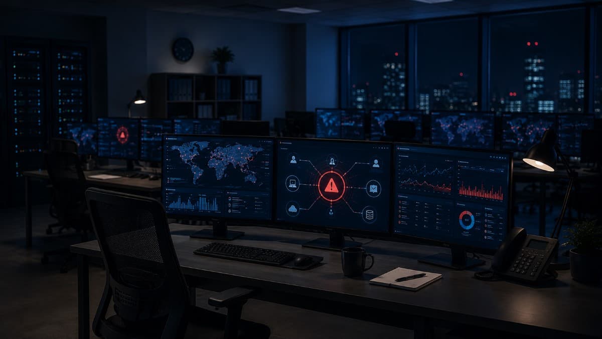 Unattended security monitoring center during overnight operations