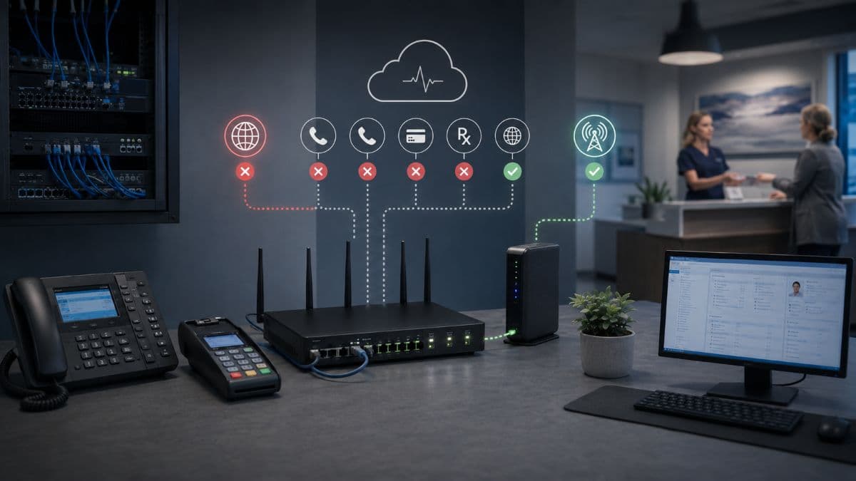Medical office internet failover connection