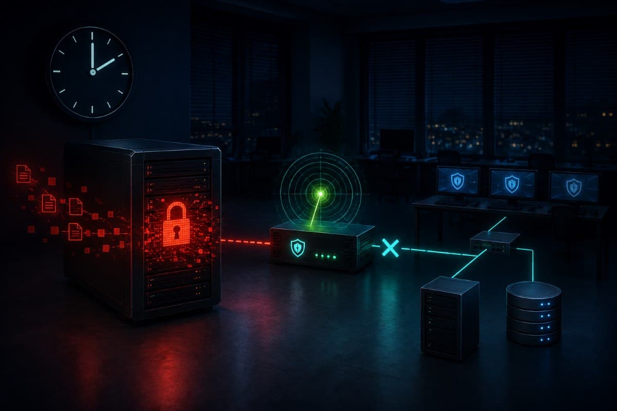 After-hours ransomware detected and server isolated