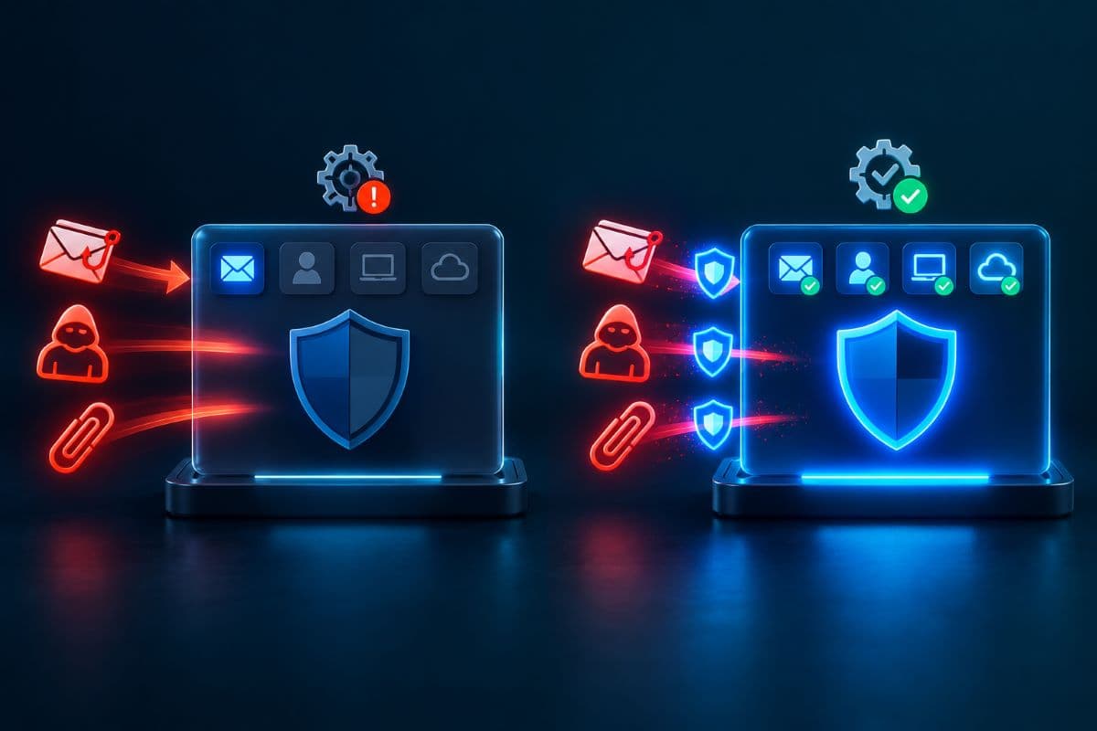 Configured Defender blocking multiple cyber threats