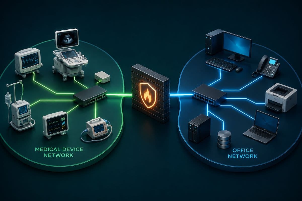 Firewall separates medical devices from office network