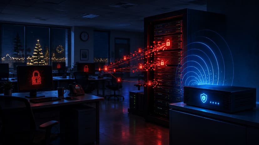 Holiday ransomware attack on unattended office network