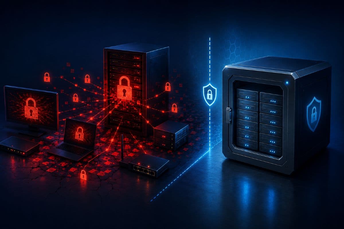 Immutable backup protected from ransomware encryption