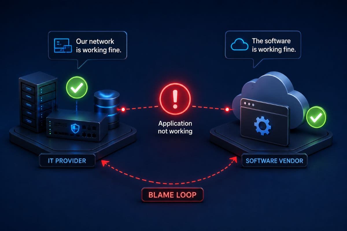 IT provider and software vendor blame loop