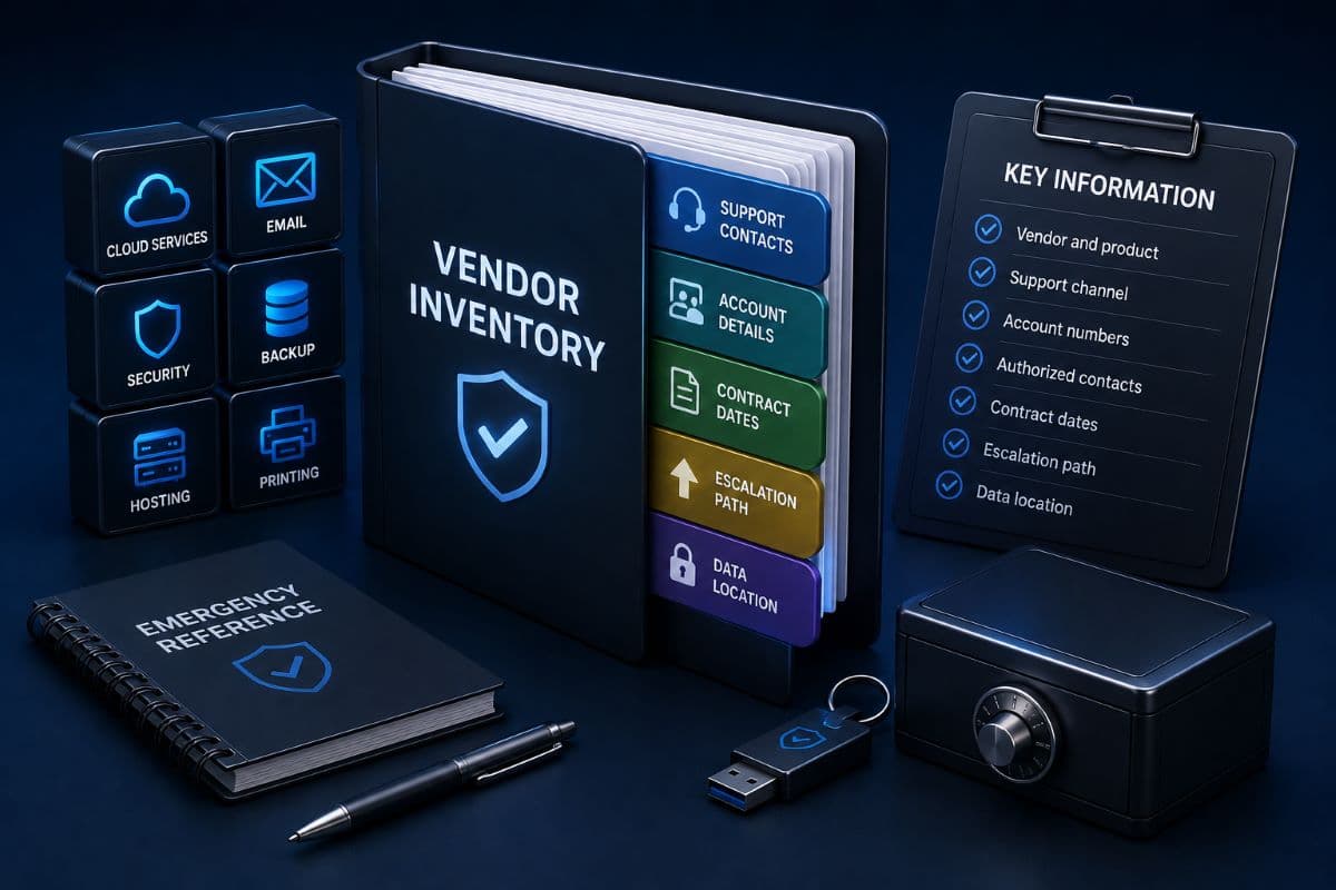 Organized vendor inventory for business technology services