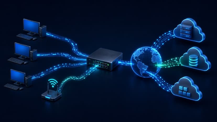 Small business network traffic visibility illustration