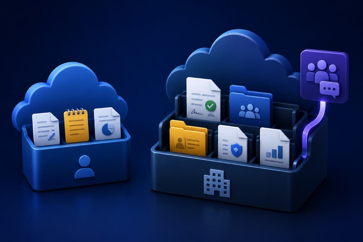 Personal files versus shared business documents