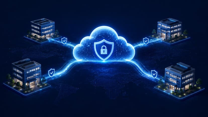Secure cloud network connecting multiple branch offices