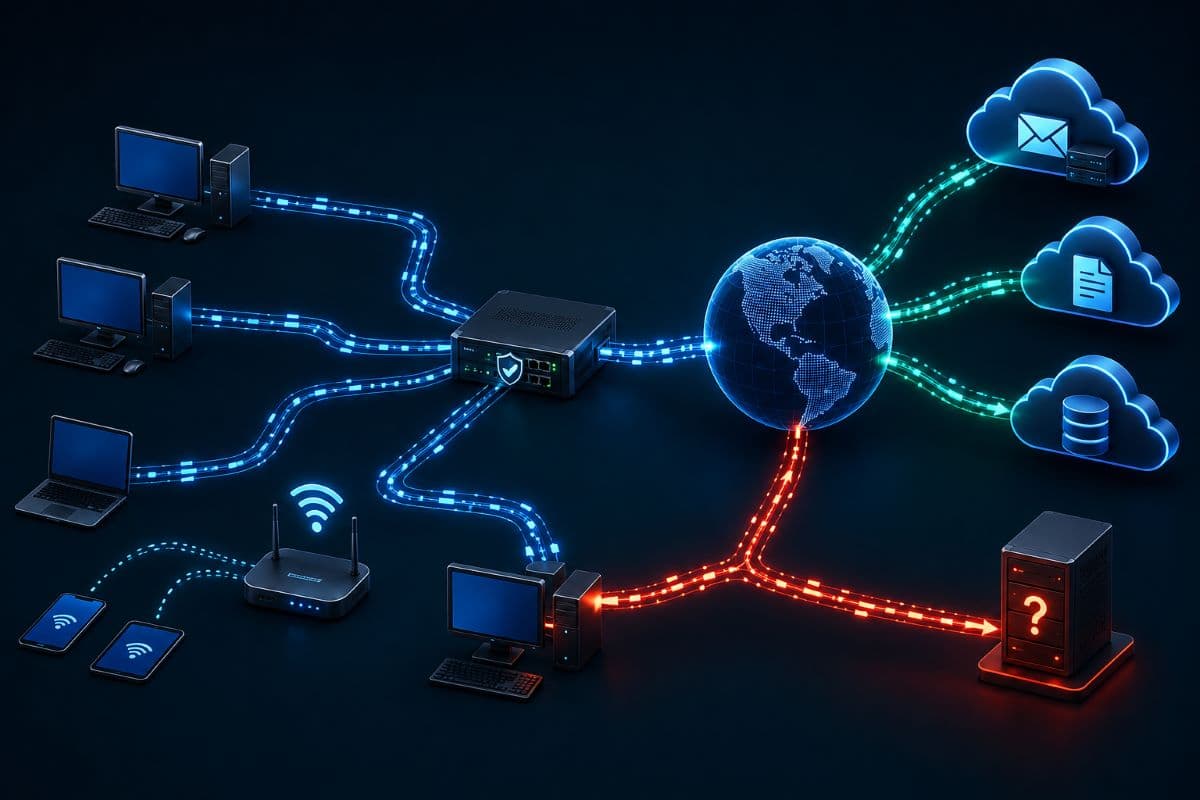 Unusual outbound traffic leaving business network