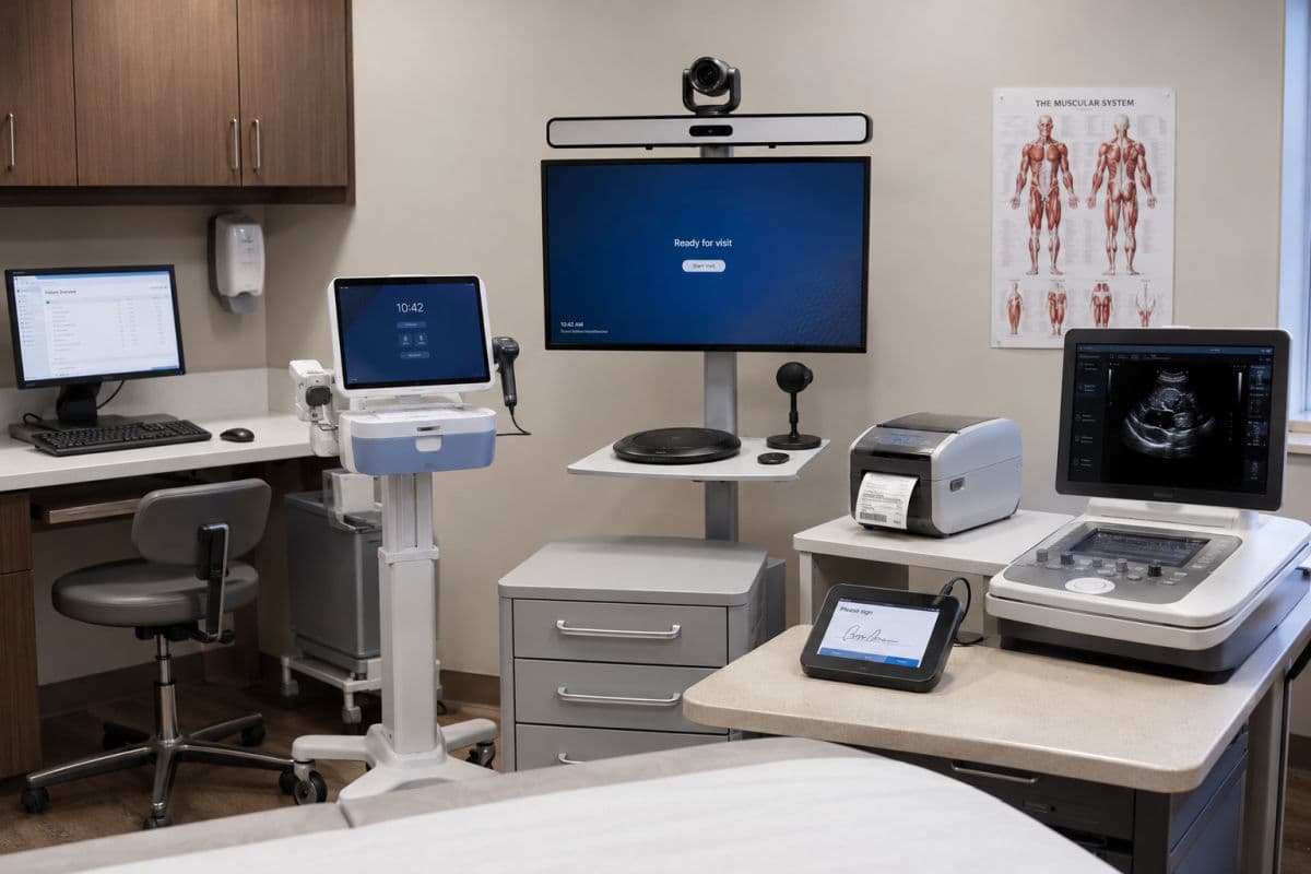 Exam room devices and telehealth