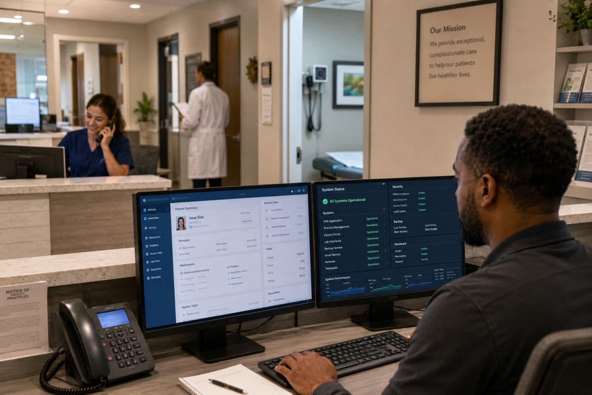 EHR-literate help desk support call