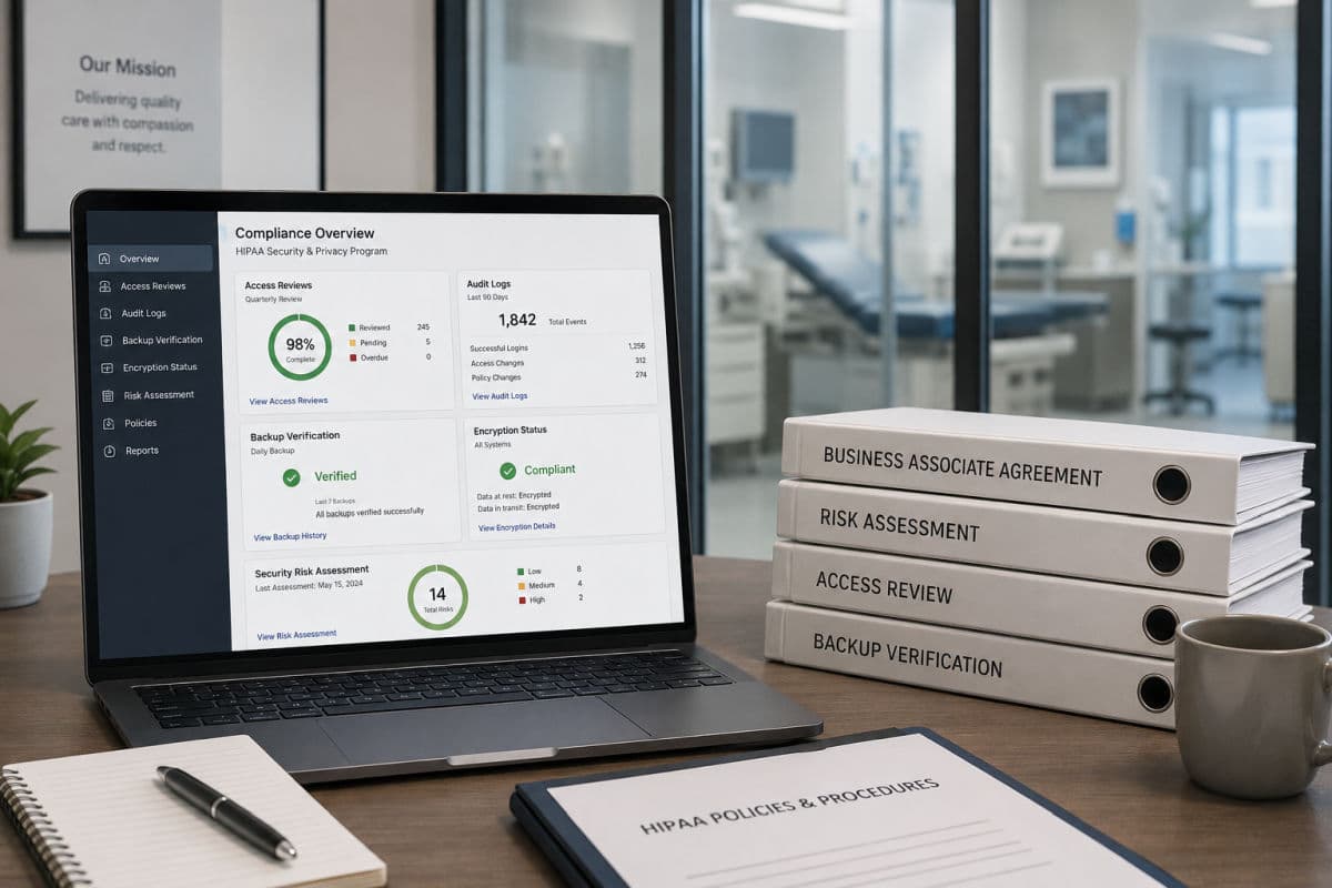 Compliance evidence binders and dashboard