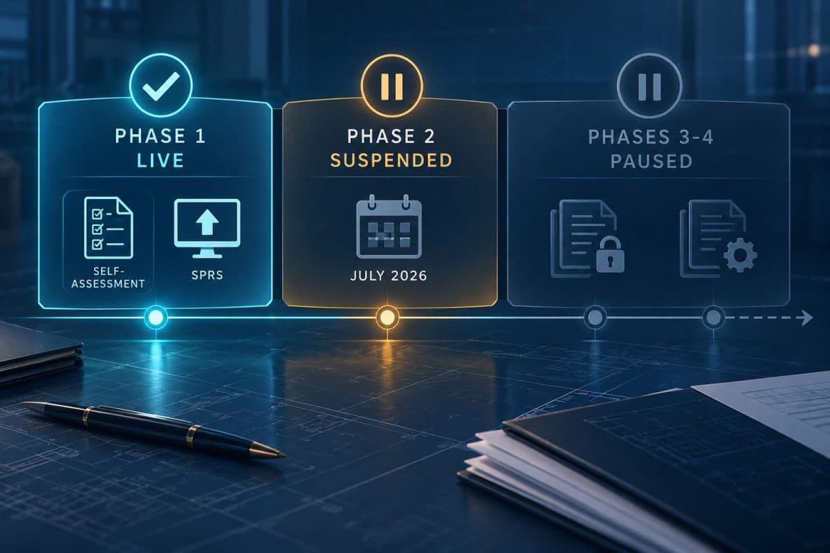 CMMC phase rollout status timeline 2026