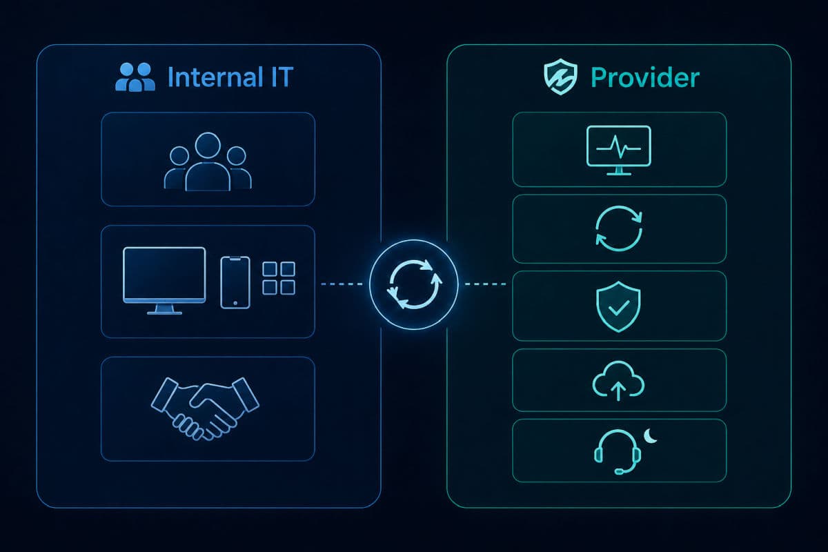 Internal IT and provider split