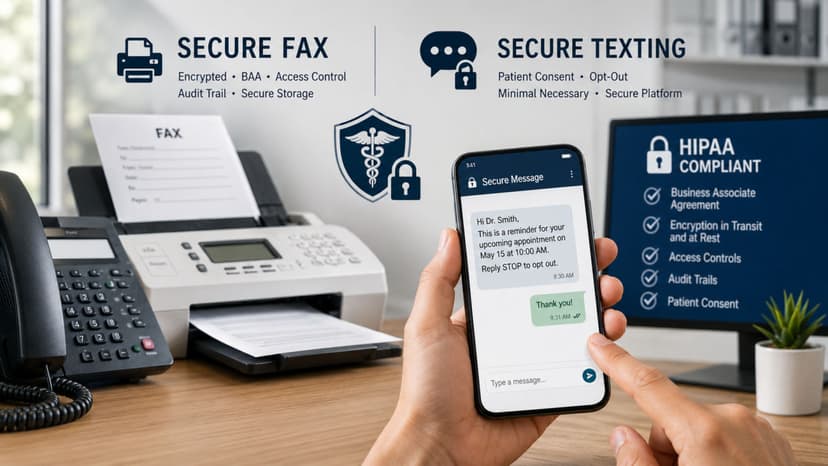 Secure fax and texting channels
