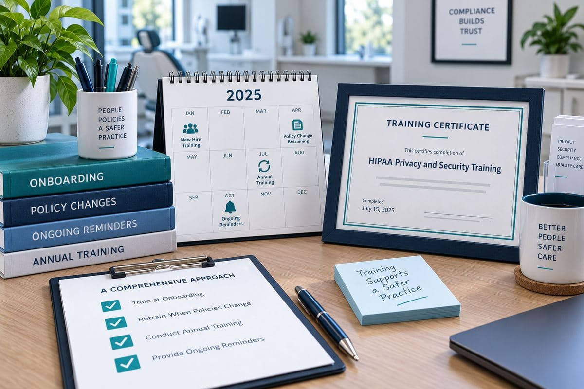 Annual certificate beside training calendar