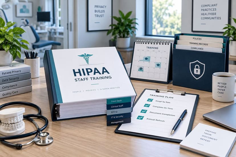 HIPAA staff training binder desk