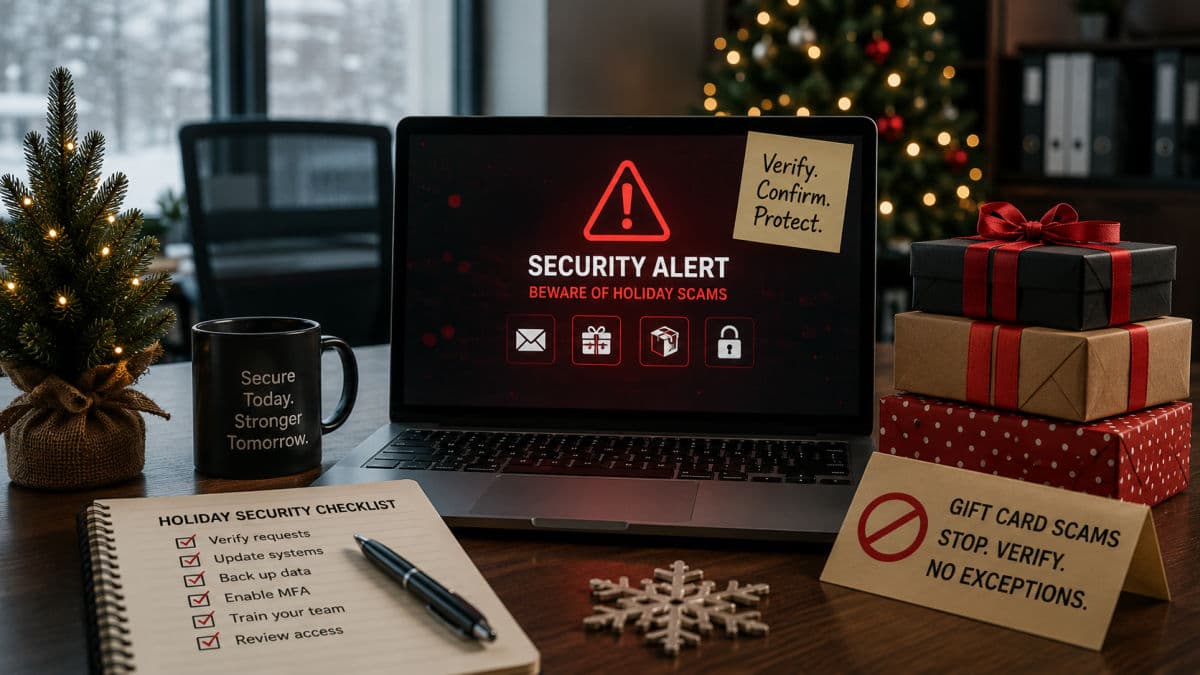 Gift card scam warning screen