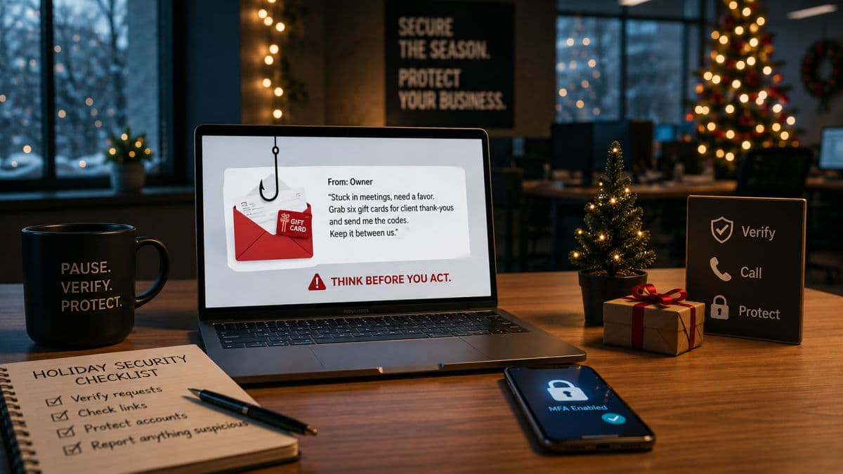 Holiday phishing email with hook