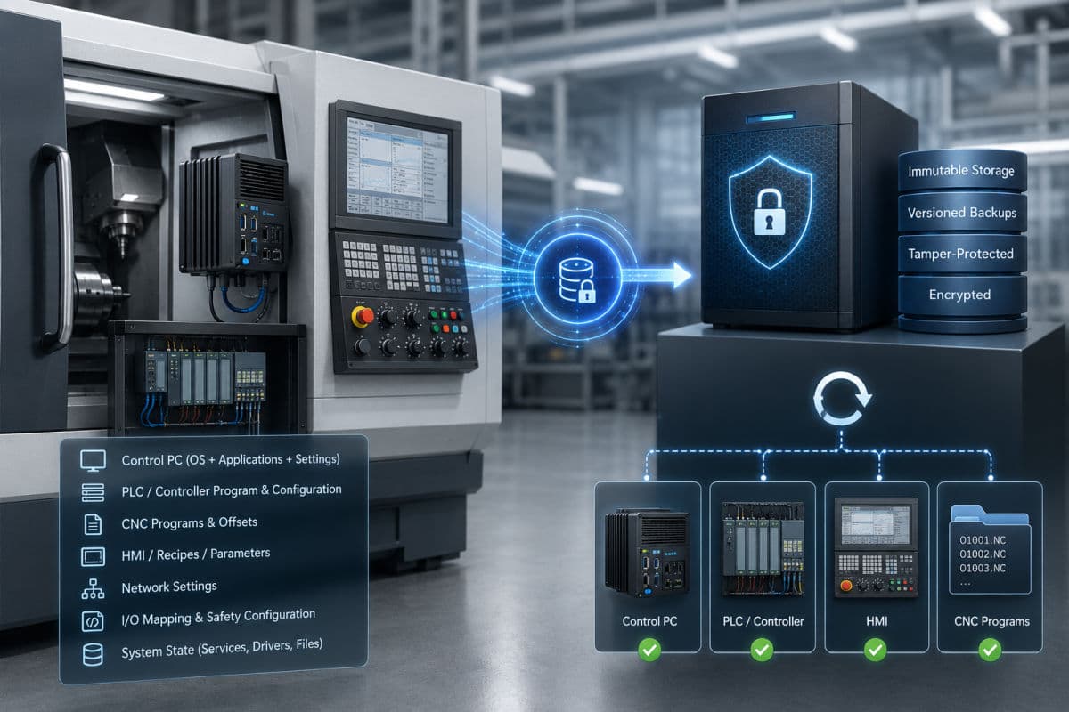 Backing up CNC and PLC programs