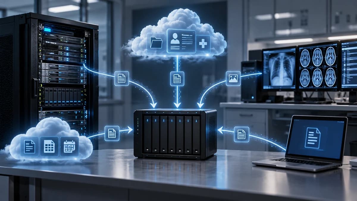 Practice data flowing into central backup