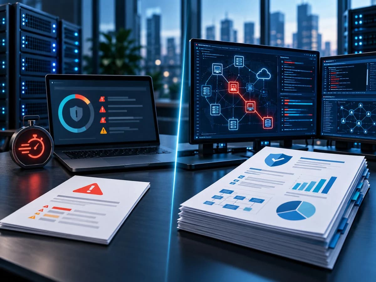 Quick scan report versus pentest report