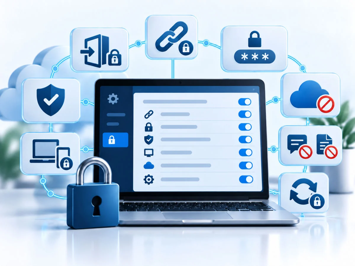 Locked Zoom security settings for sessions